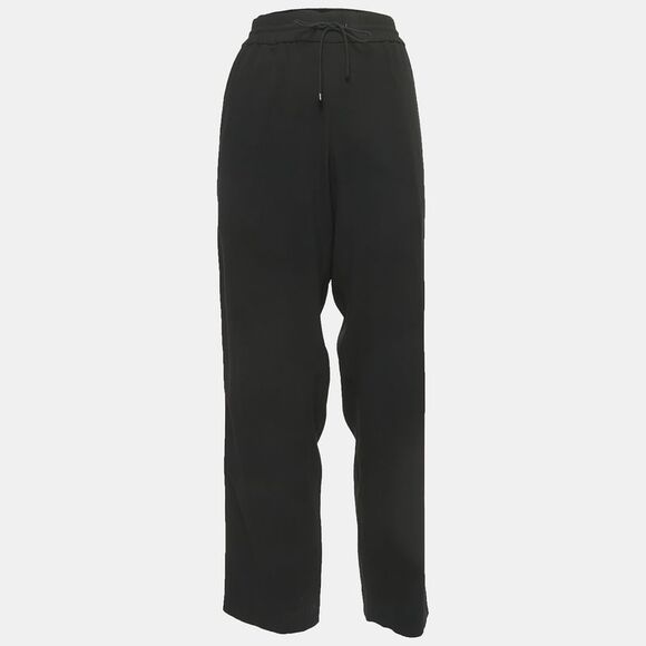 Black Crepe Side Striped Drawstring Track Pants M,All Products : American Fashion Style Bags On Sale